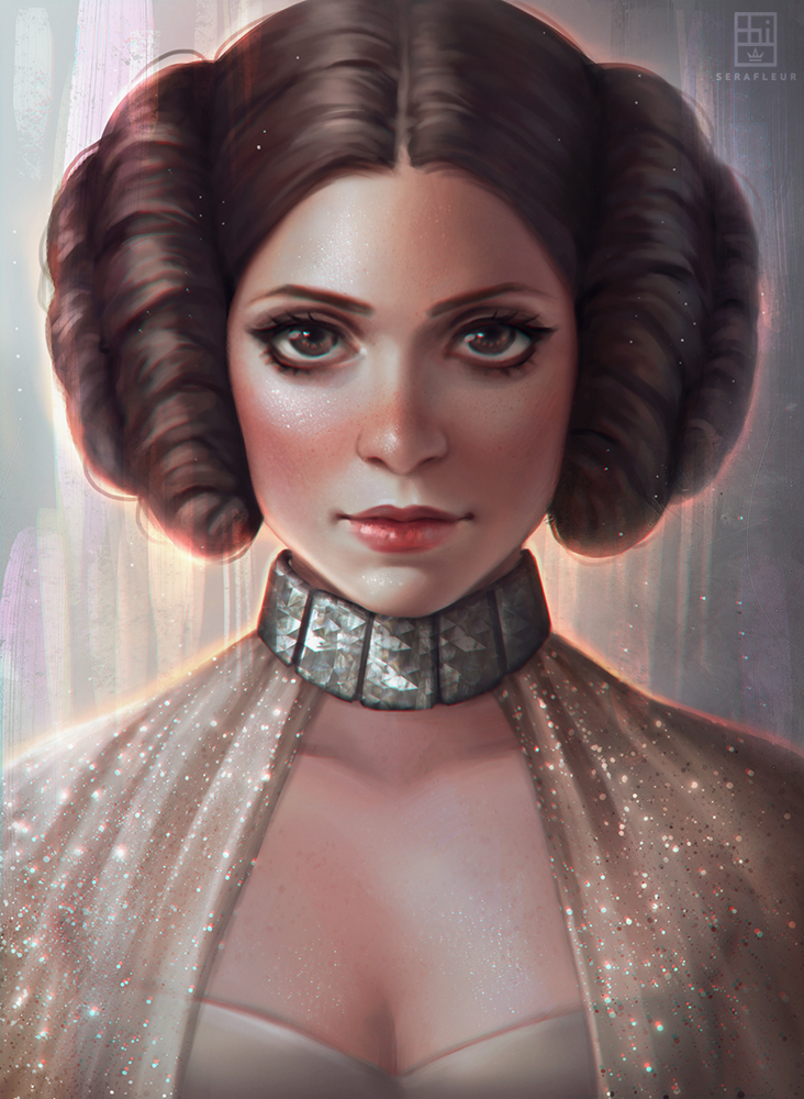 Princesa Leia de Star Wars como uma Princesa Disney
