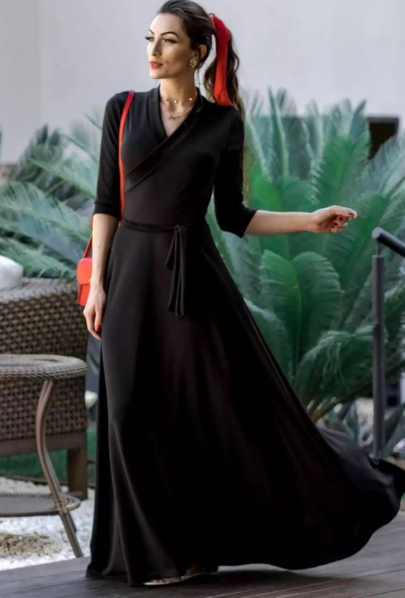 vestido-longo-preto-suplex-decote-transpassado